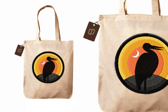 Cute Stork Patch with Sunset: A Designer’s Review