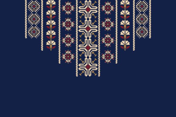 Reviewing the Floral Cross Stitch Neckline Pattern