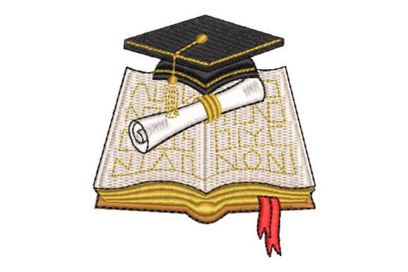 Reviewing the Graduation Cap with Diploma and Book Design