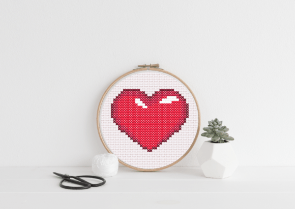 Reviewing the Simple Red Heart Cross Stitch Pattern for Etsy Shops